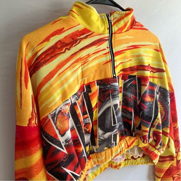 Adika Y2K Vibrant Graphic Crop Jacket - Picture 2 of 10